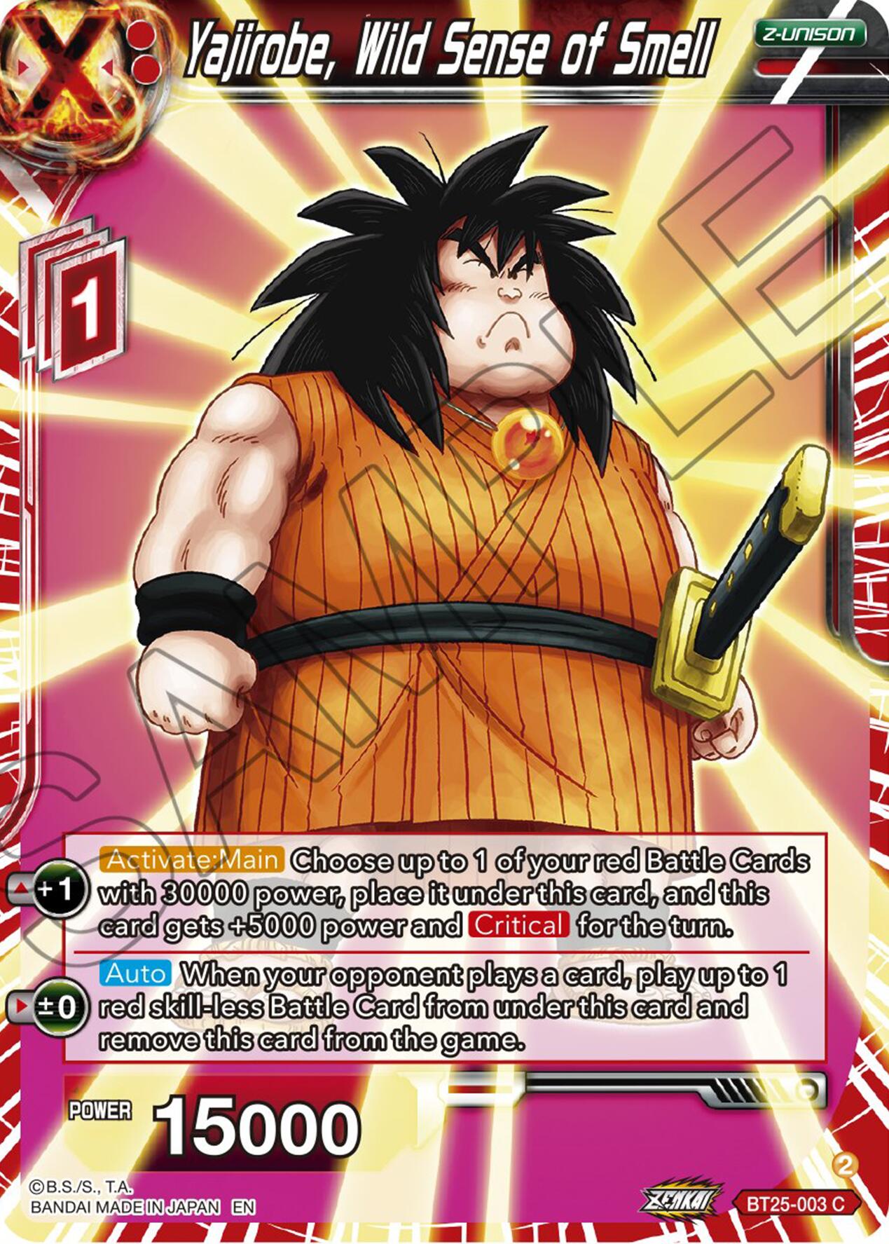 Yajirobe, Wild Sense of Smell (BT25-003) [Legend of the Dragon Balls] Parallel Foil
