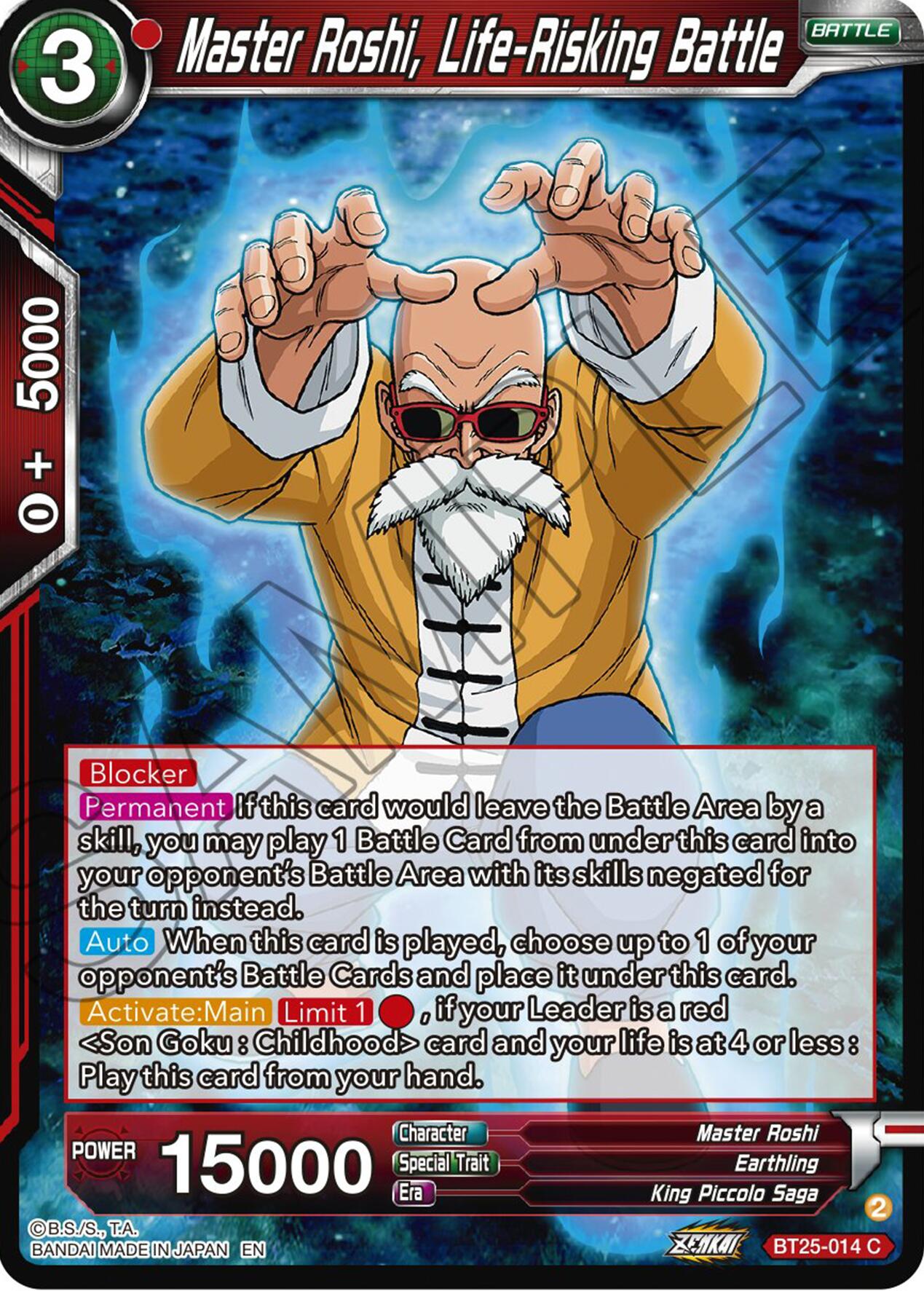 Master Roshi, Life-Risking Battle (BT25-014) [Legend of the Dragon Balls] Parallel Foil