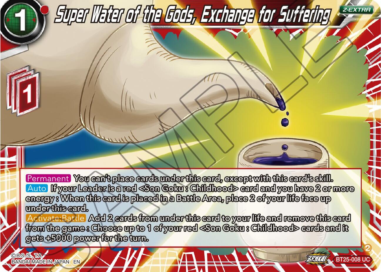 Super Water of the Gods, Exchange for Suffering (BT25-008) [Legend of the Dragon Balls] Parallel Foil