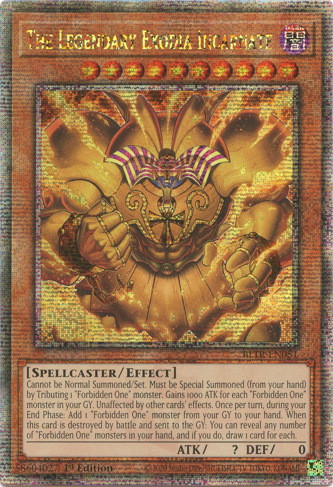 The Legendary Exodia Incarnate (Quarter Century Secret Rare) (BLTR-EN051) - Battles of Legend: Terminal Revenge 1st Edition