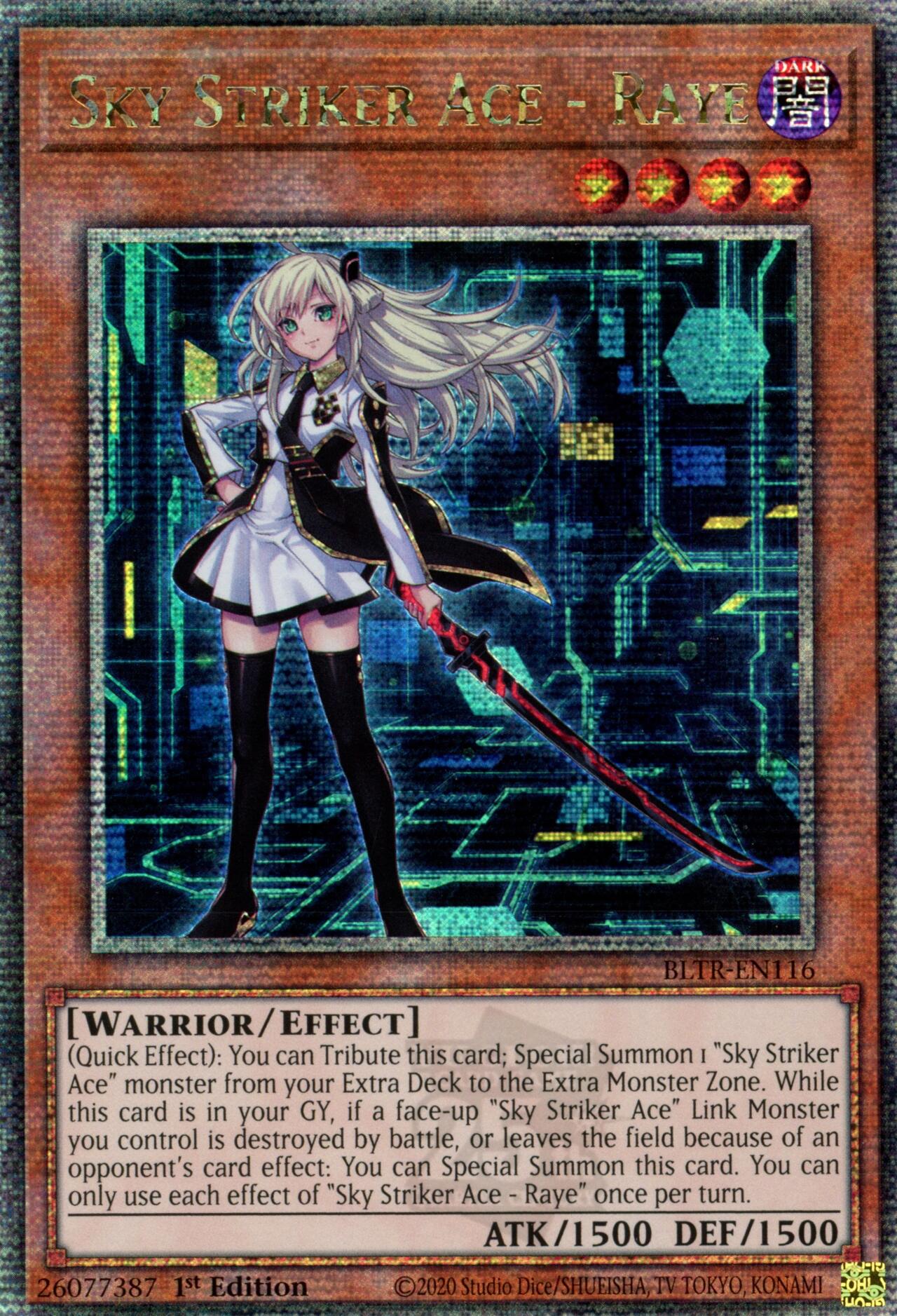 Sky Striker Ace - Raye (Alternate Art) (Quarter Century Secret Rare) (BLTR-EN116) - Battles of Legend: Terminal Revenge 1st Edition