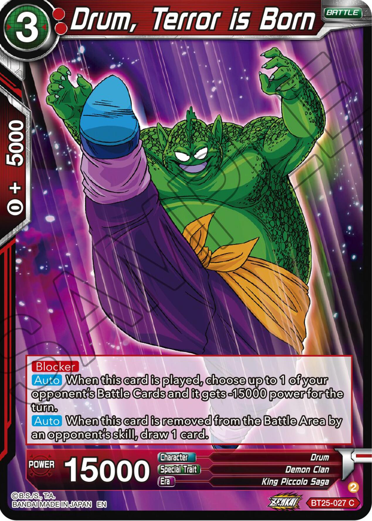 Drum, Terror is Born (BT25-027) [Legend of the Dragon Balls] Parallel Foil