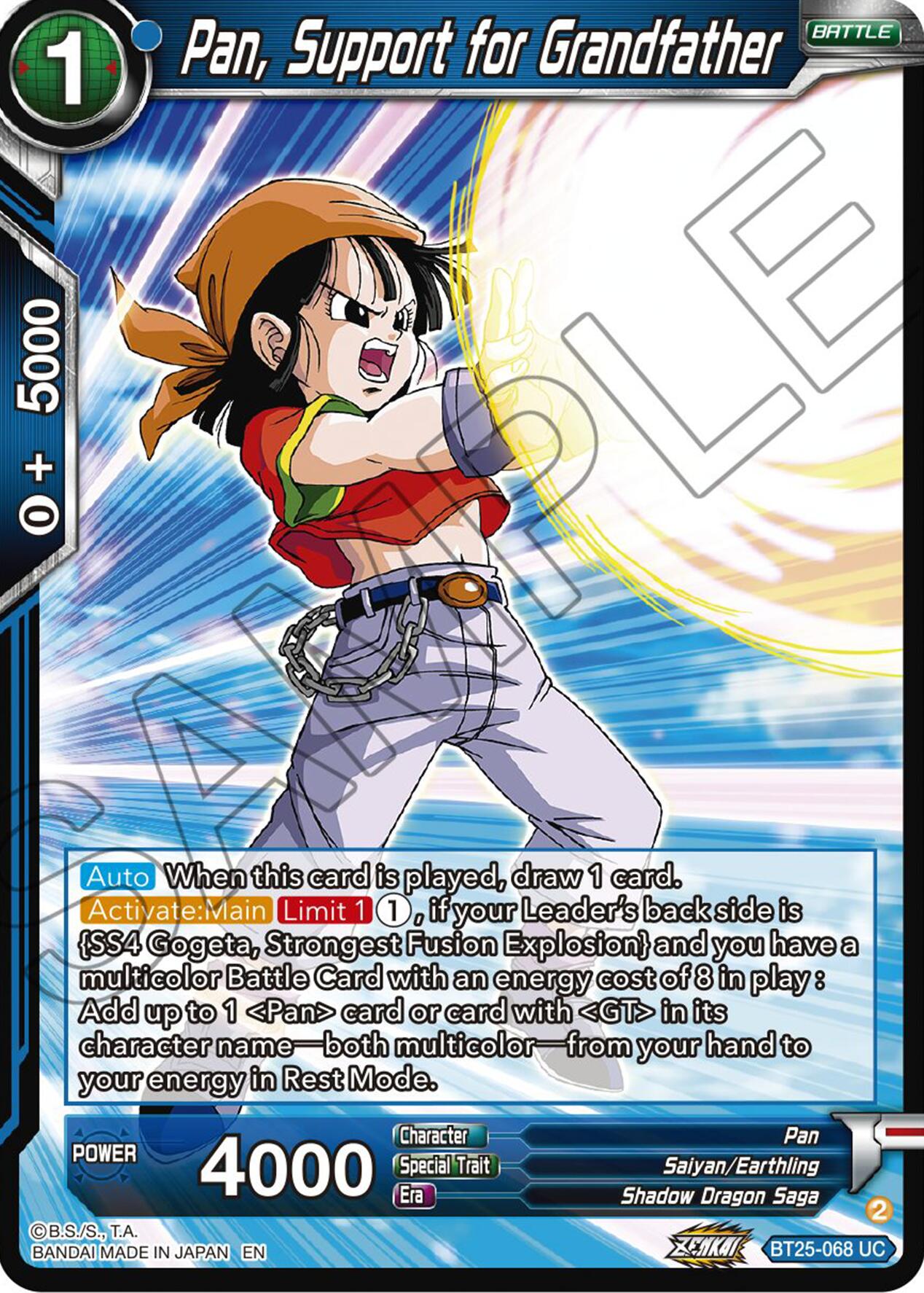 Pan, Support for Grandfather (BT25-068 UC) [Legend of the Dragon Balls] Parallel Foil