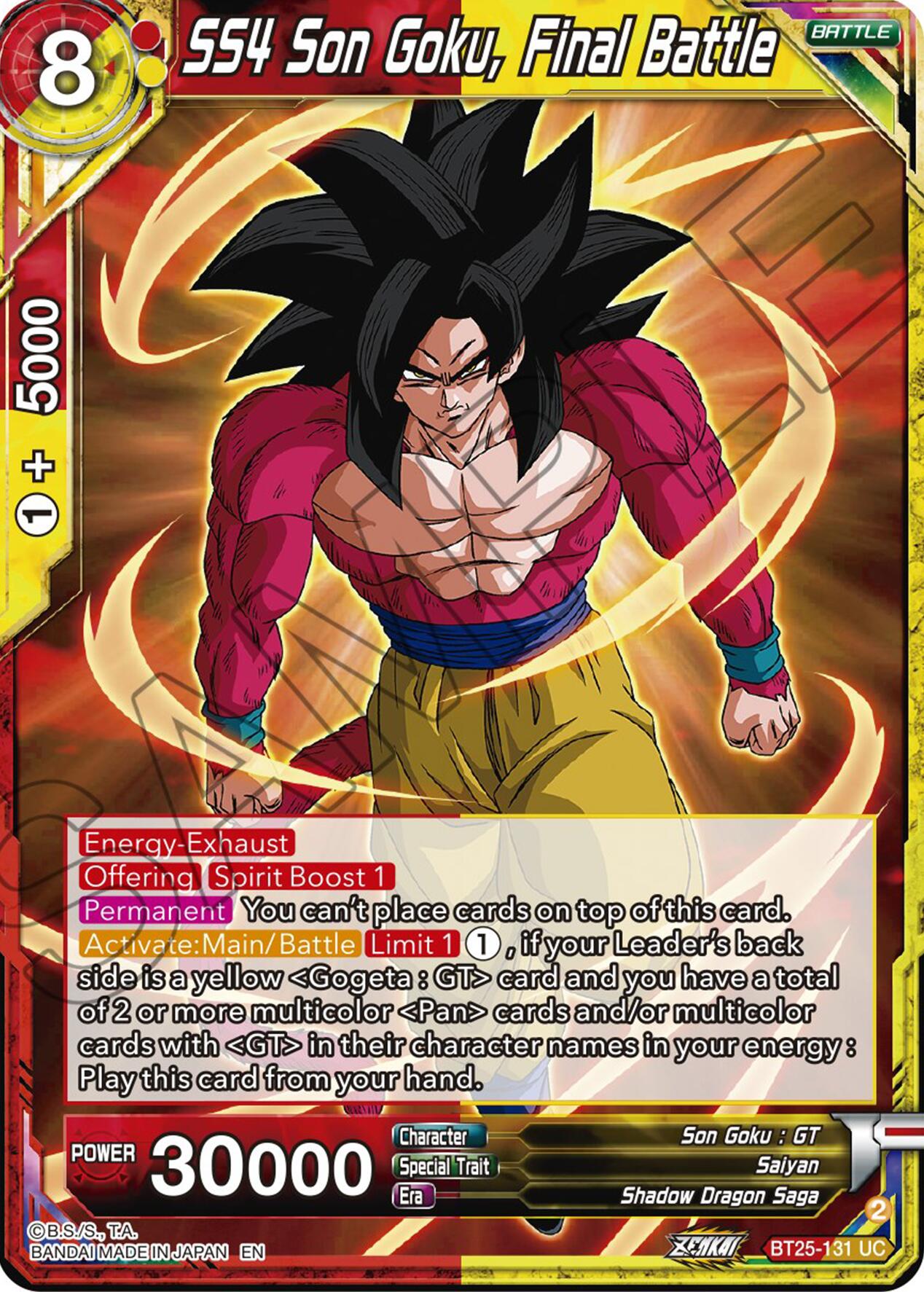 SS4 Son Goku, Final Battle (BT25-131) [Legend of the Dragon Balls] Parallel Foil