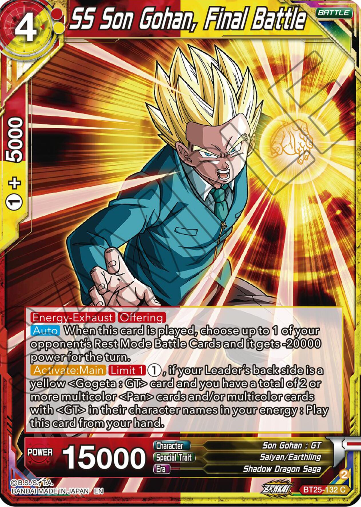 SS Son Gohan, Final Battle (BT25-132) [Legend of the Dragon Balls] Parallel Foil