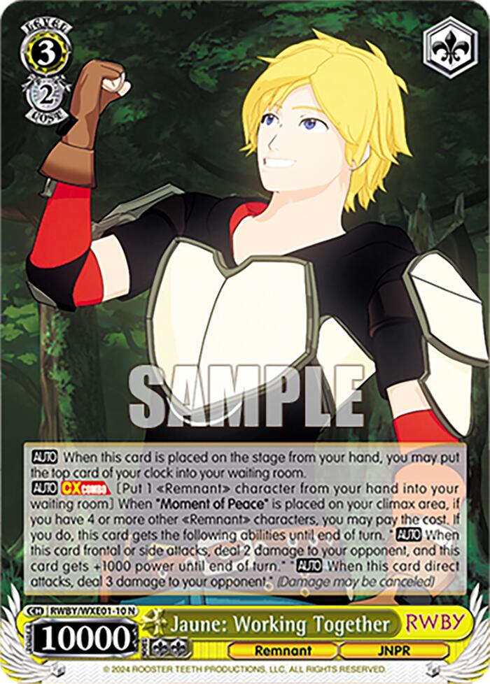 Jaune: Working Together (RWBY/WXE01-10 N) - RWBY Premium Booster