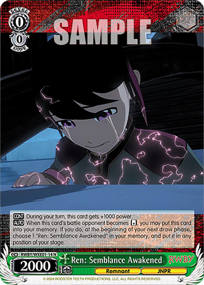 Ren: Semblance Awakened (RWBY/WXE01-14 N) - RWBY Premium Booster