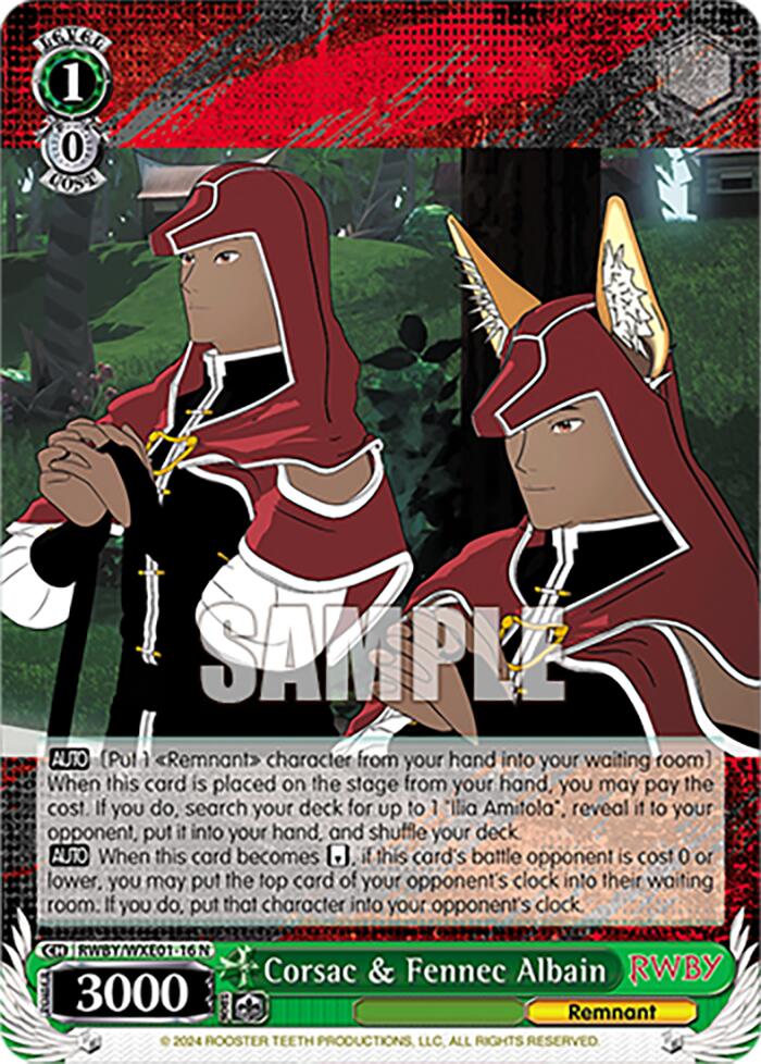Corsac & Fennec Albain (RWBY/WXE01-16 N) - RWBY Premium Booster