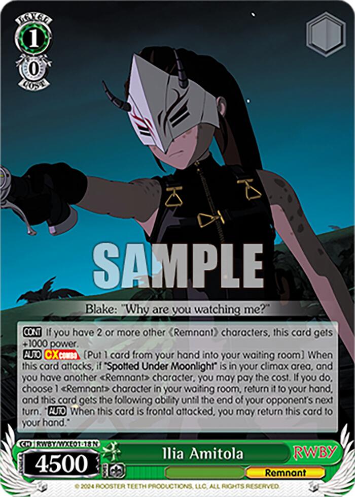 Ilia Amitola (RWBY/WXE01-18 N) - RWBY Premium Booster