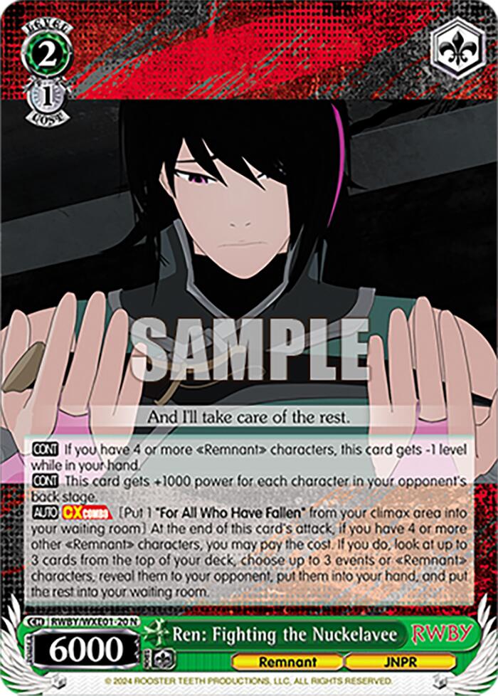 Ren: Fighting the Nuckelavee (RWBY/WXE01-20 N) - RWBY Premium Booster