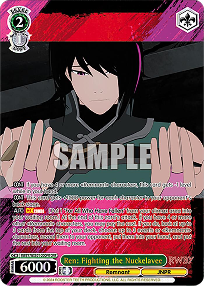 Ren: Fighting the Nuckelavee (OFR) (RWBY/WXE01-20OFR OFR) - RWBY Premium Booster