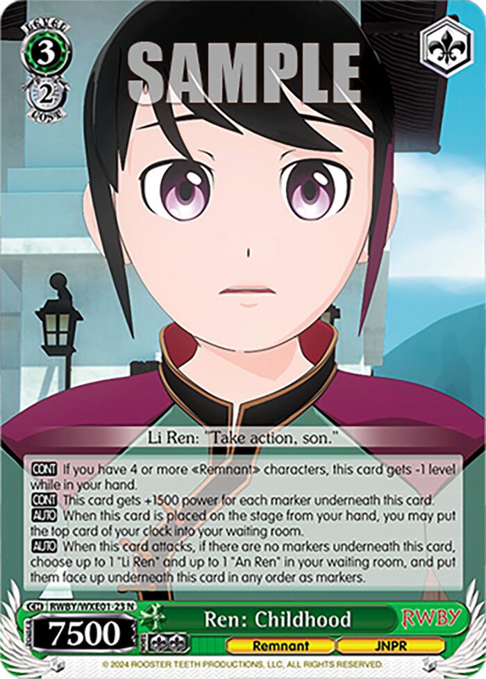 Ren: Childhood (RWBY/WXE01-23 N) - RWBY Premium Booster