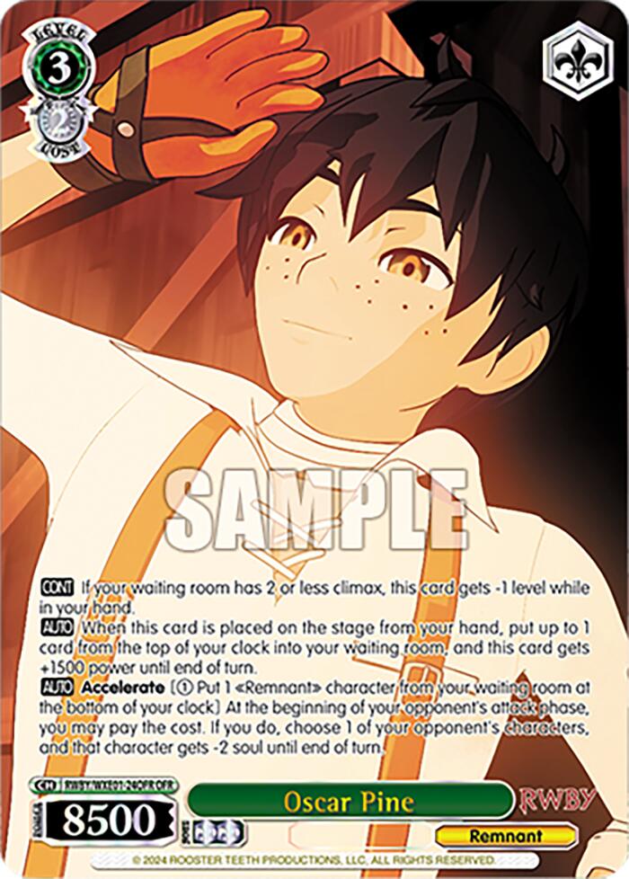 Oscar Pine (OFR) (RWBY/WXE01-24OFR OFR) - RWBY Premium Booster