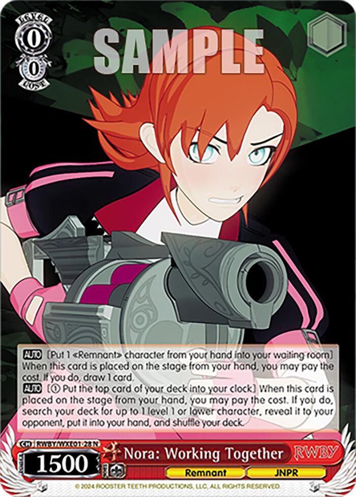 Nora: Working Together (RWBY/WXE01-28 N) - RWBY Premium Booster