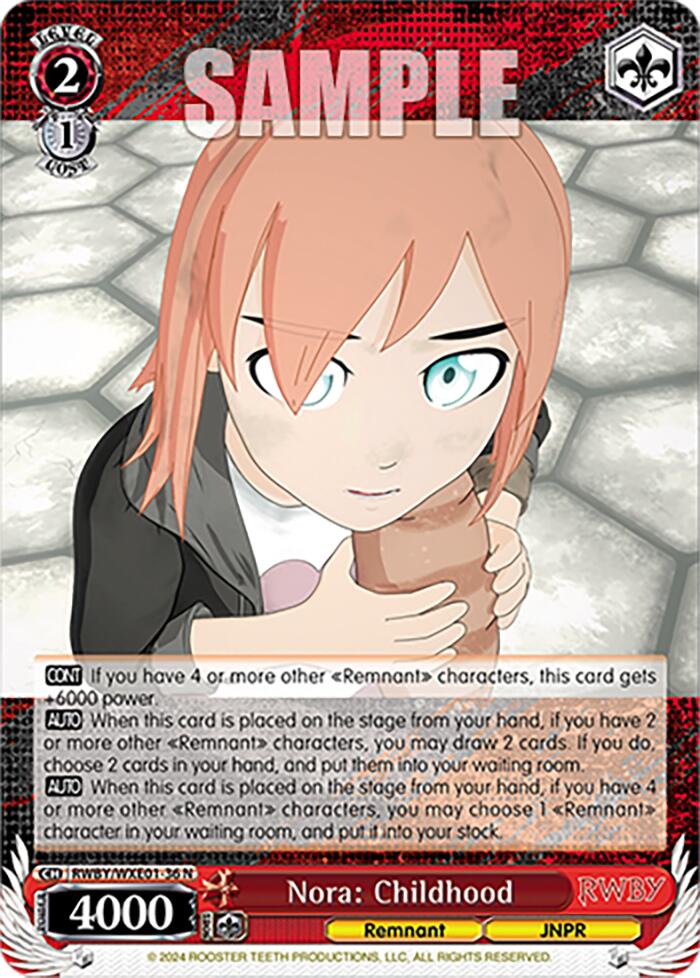 Nora: Childhood (RWBY/WXE01-36 N) - RWBY Premium Booster
