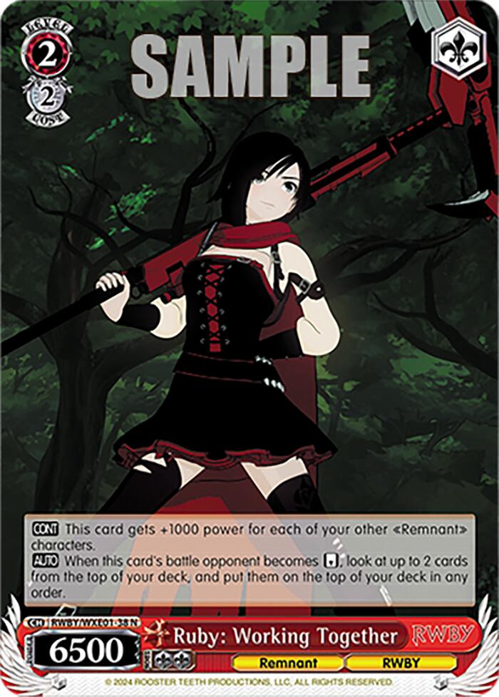 Ruby: Working Together (RWBY/WXE01-38 N) - RWBY Premium Booster