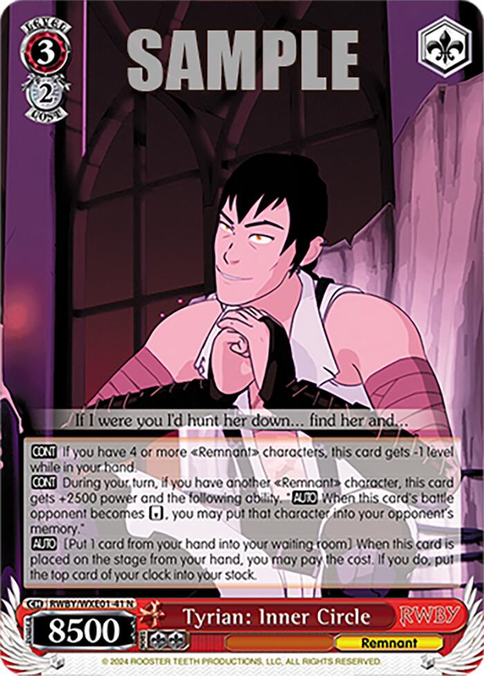 Tyrian: Inner Circle (RWBY/WXE01-41 N) - RWBY Premium Booster