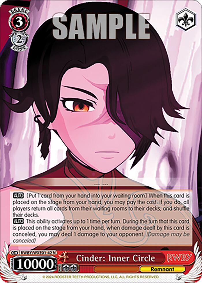 Cinder: Inner Circle (RWBY/WXE01-42 N) - RWBY Premium Booster