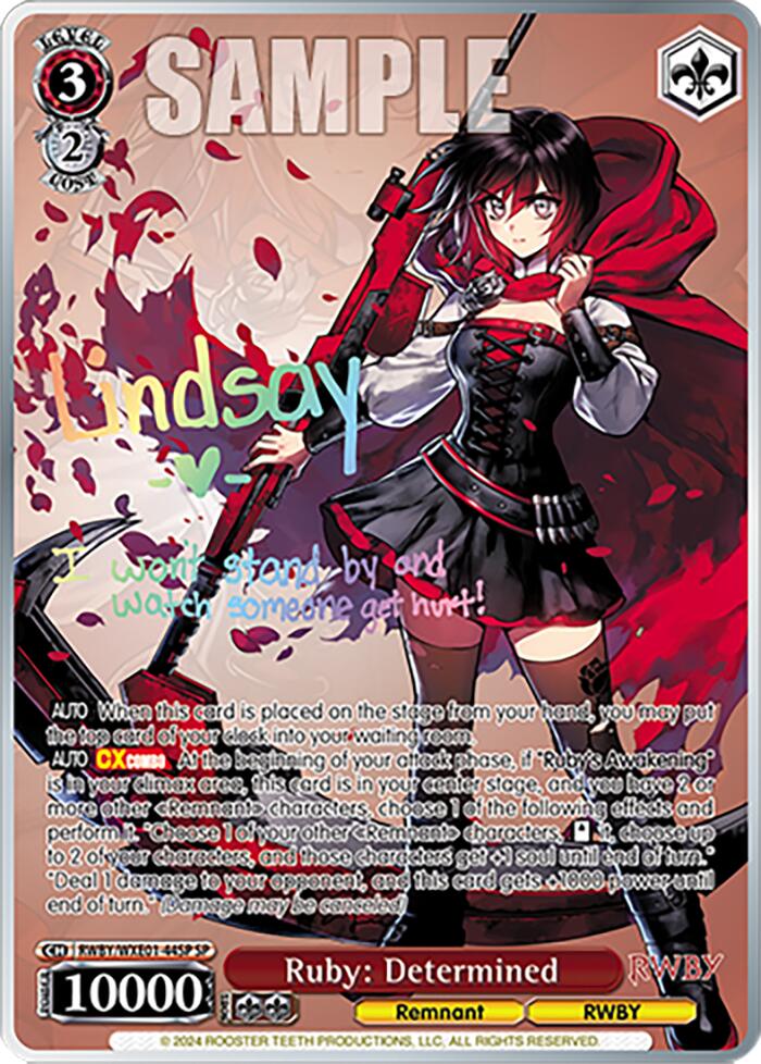 Ruby: Determined (SP) (RWBY/WXE01-44SP SP) - RWBY Premium Booster