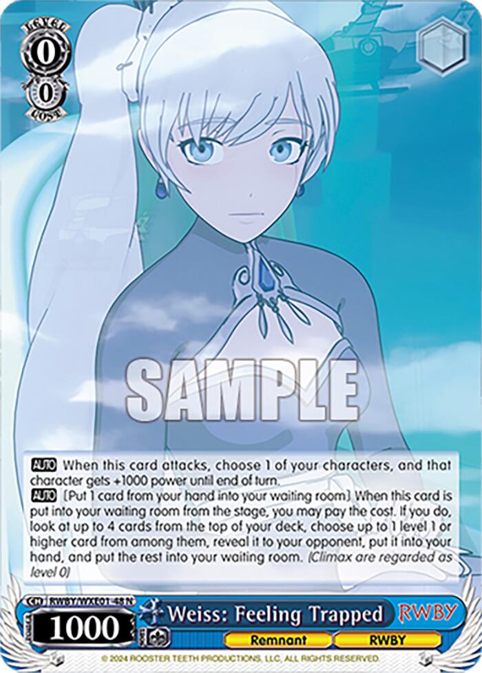 Weiss: Feeling Trapped (RWBY/WXE01-48 N) - RWBY Premium Booster