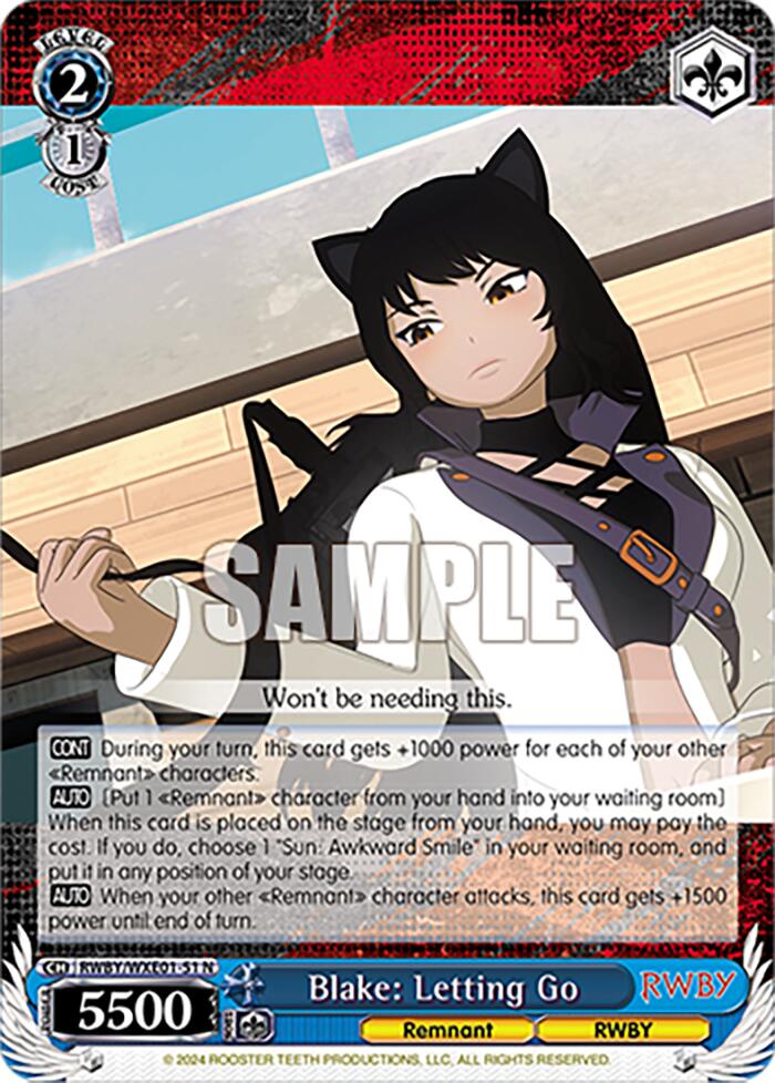 Blake: Letting Go (RWBY/WXE01-51 N) - RWBY Premium Booster