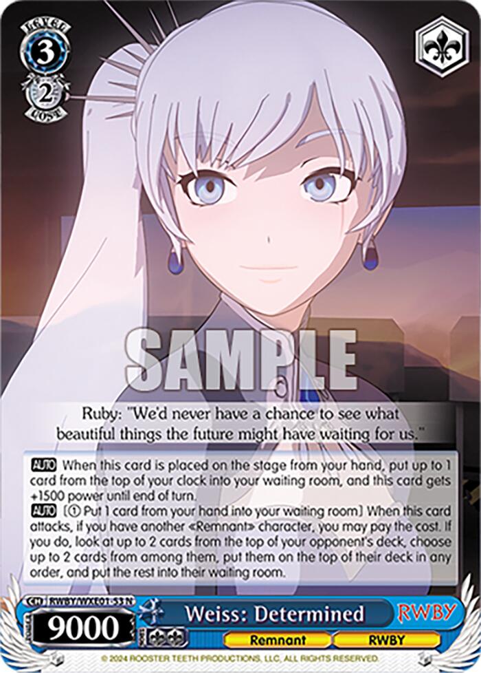 Weiss: Determined (RWBY/WXE01-53 N) - RWBY Premium Booster
