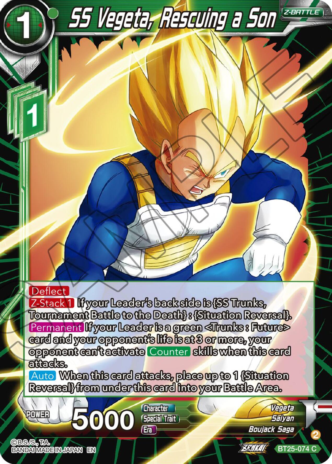 SS Vegeta, Rescuing a Son (BT25-074) [Legend of the Dragon Balls] Parallel Foil