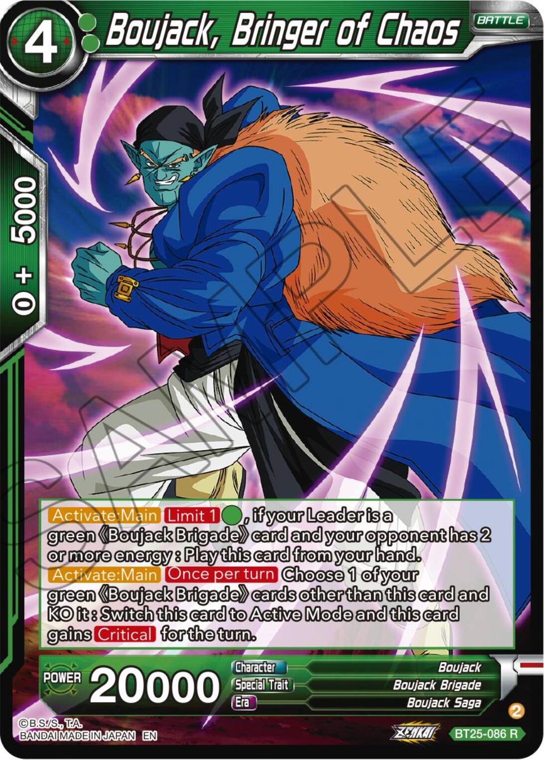 Boujack, Bringer of Chaos (BT25-086) [Legend of the Dragon Balls] Parallel Foil