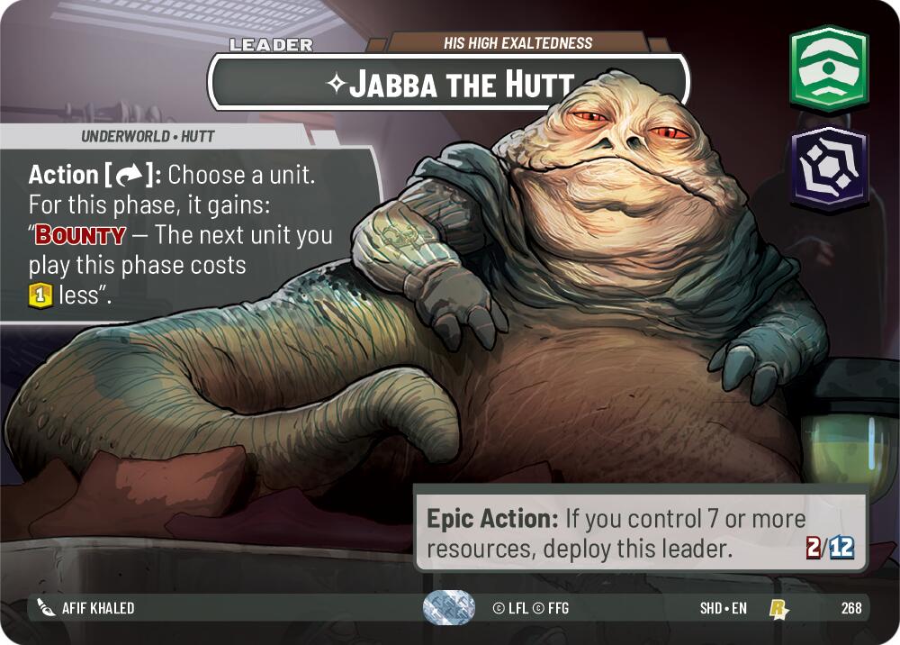 Jabba the Hutt - His High Exaltedness (Showcase) (268) - Shadows of the Galaxy Foil