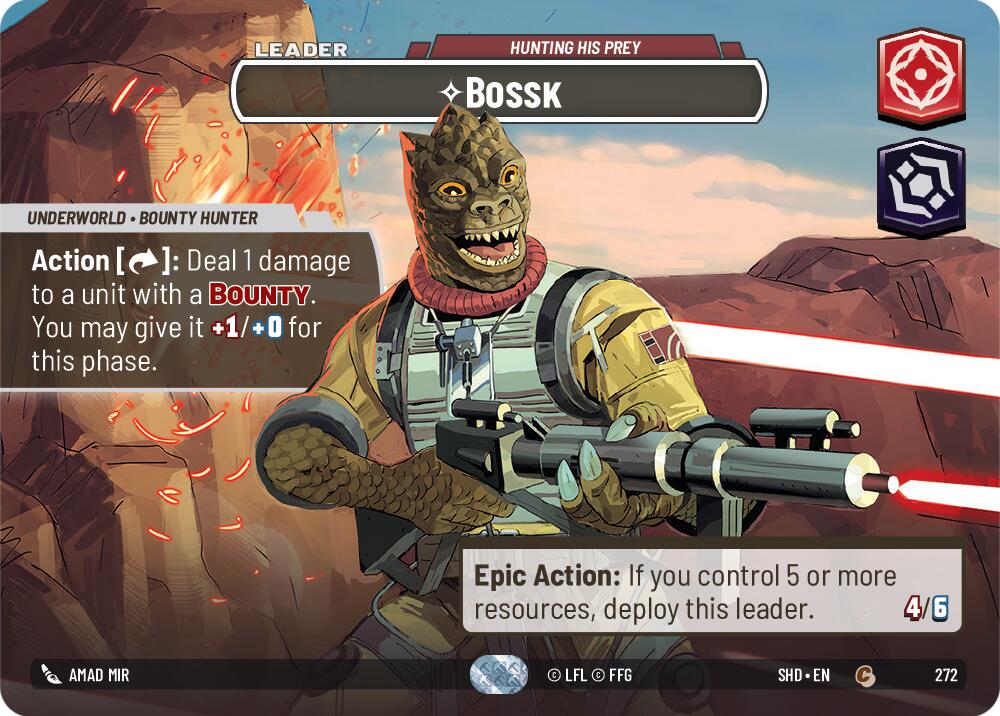 Bossk - Hunting His Prey (Showcase) (272) - Shadows of the Galaxy Foil