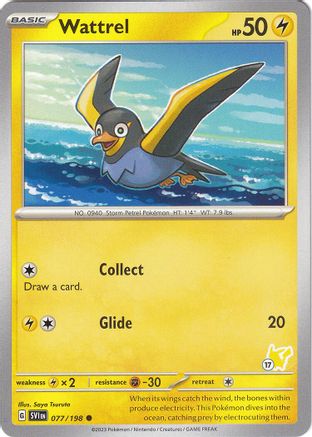 Wattrel Pikachu 077 - Battle Academy 2024