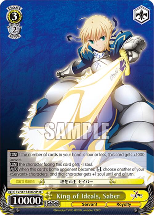 King of Ideals, Saber (SP) (FZ/SC17-E002SP RE) - Fate/Zero Chronicle Set
