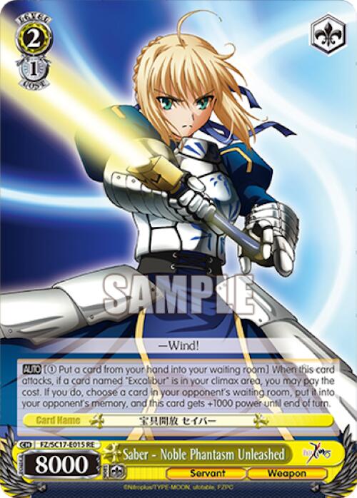 Saber - Noble Phantasm Unleashed (FZ/SC17-E015 RE) - Fate/Zero Chronicle Set