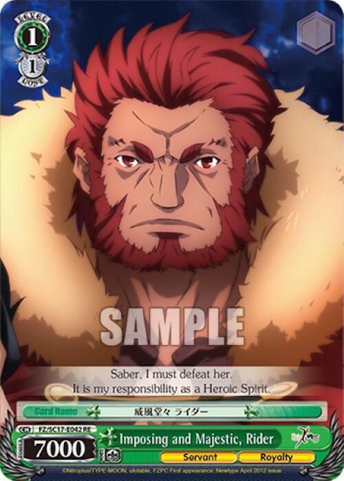 Imposing and Majestic, Rider (FZ/SC17-E042 RE) - Fate/Zero Chronicle Set