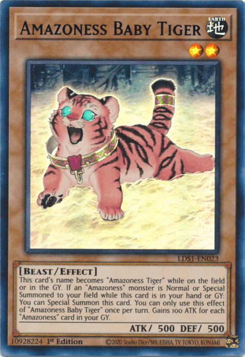 Amazoness Baby Tiger (Blue) [LDS1-EN023] Ultra Rare - Josh's Cards