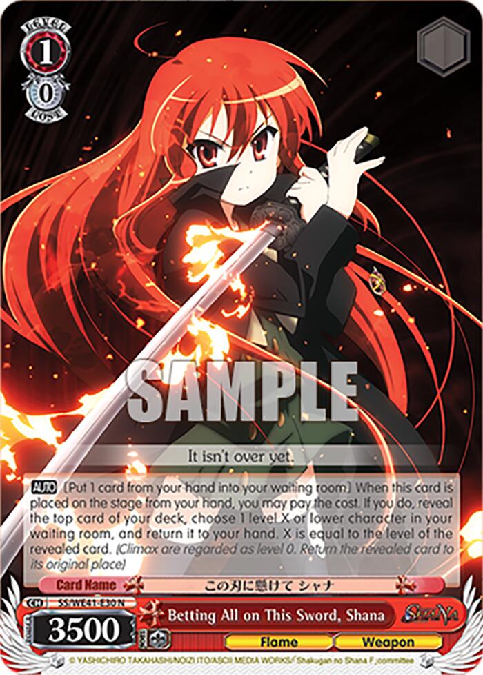 Betting All on This Sword, Shana (SS/WE41-E30 N) - Shakugan no Shana Premium Booster