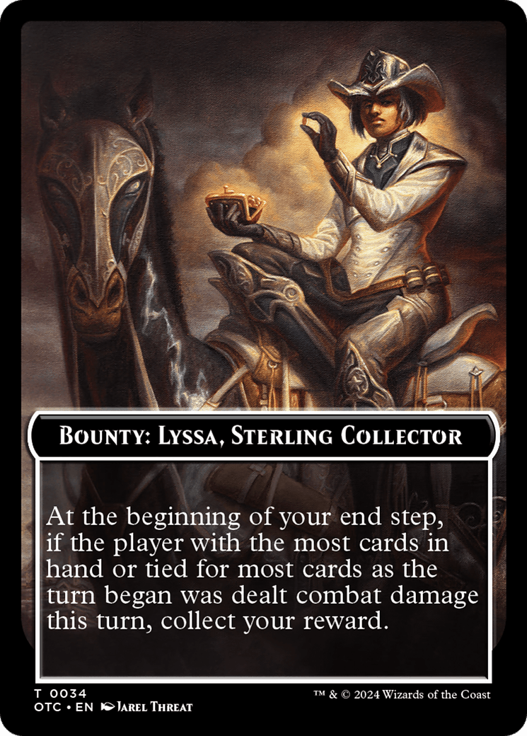 Bounty: Lyssa, Sterling Collector // Bounty Rules Double-Sided Token [Outlaws of Thunder Junction Commander Tokens] - Josh's Cards