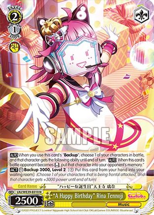 "A Happy Birthday" Rina Tennoji (LNJ/WE39-E010 N) - Love Live! School Idol Festival Series 10th Anniversary Premium Booster