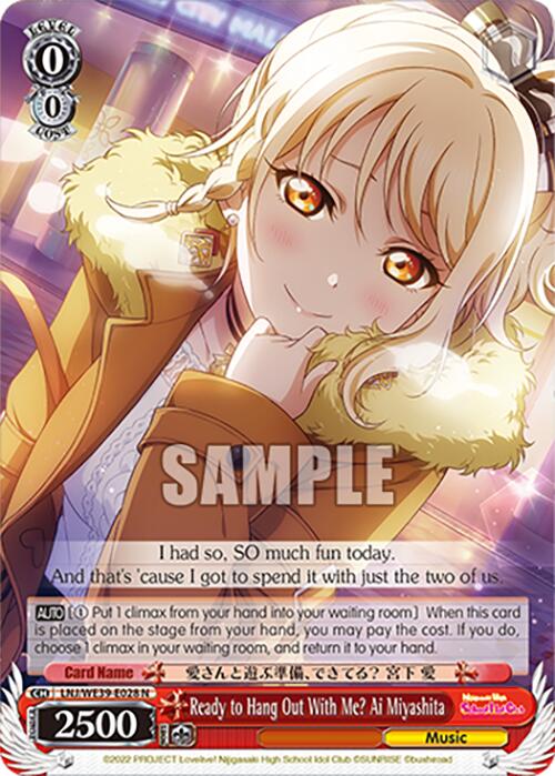 Ready to Hang Out With Me? Ai Miyashita (LNJ/WE39-E028 N) - Love Live! School Idol Festival Series 10th Anniversary Premium Booster