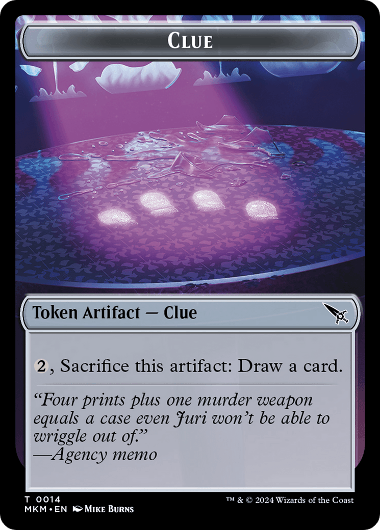 Clue (0014) // A 0041 Double-Sided Token [Murders at Karlov Manor Tokens] - Josh's Cards