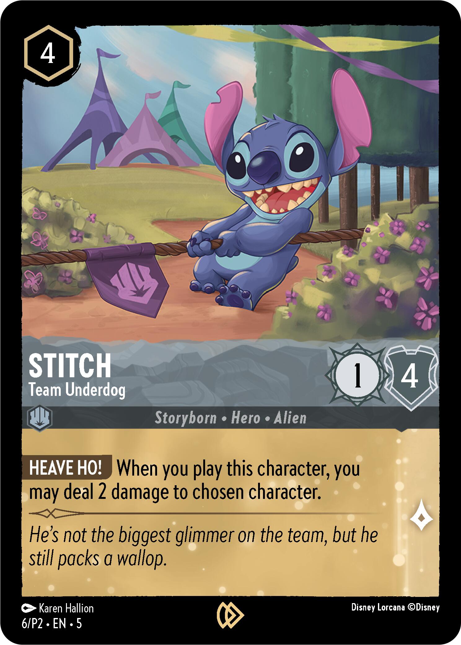 Stitch - Team Underdog (6) - Disney Lorcana Promo Cards Cold Foil