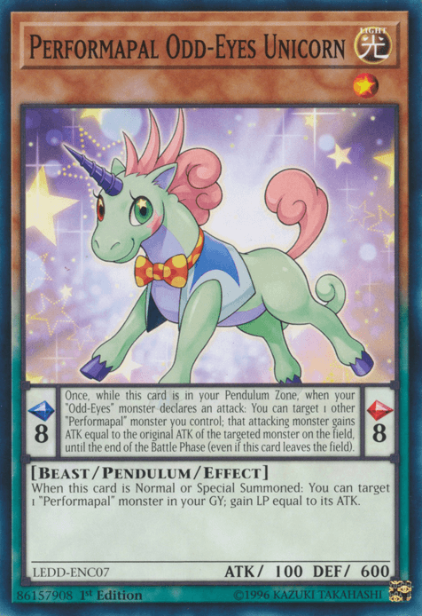 Performapal Odd-Eyes Unicorn [LEDD-ENC07] Common - Josh's Cards