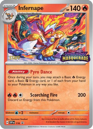 Infernape (Prerelease) [Staff] 116 - SV Scarlet & Violet Promo Cards Holofoil