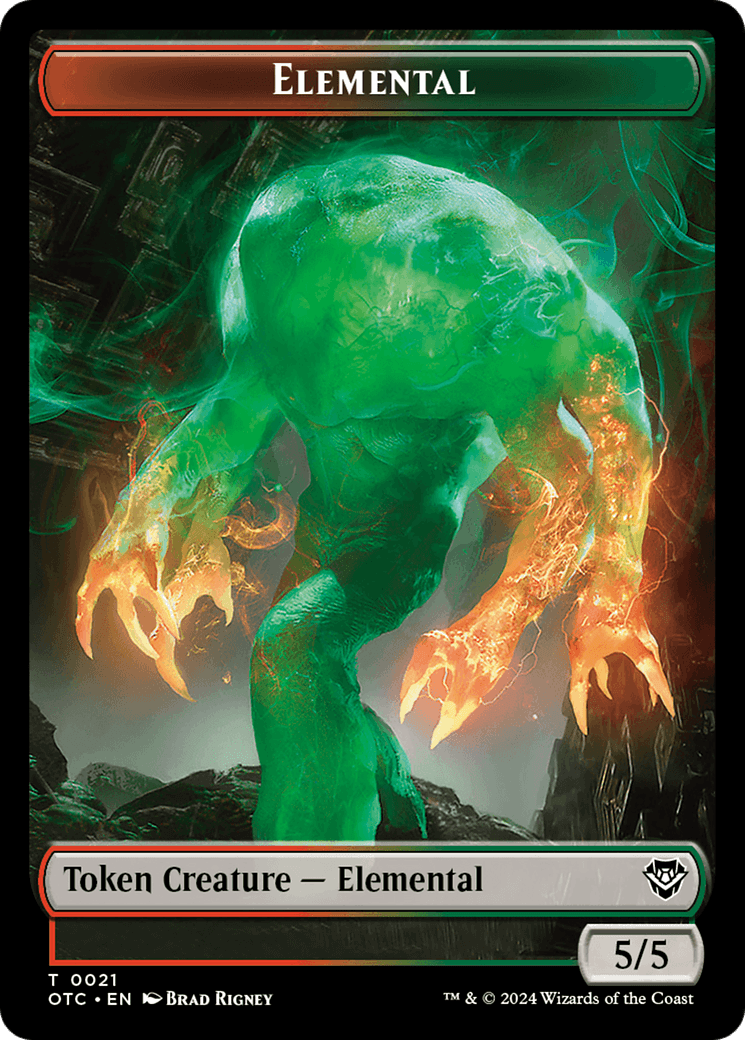 Elemental (0021) // Angel Double-Sided Token [Outlaws of Thunder Junction Commander Tokens] - Josh's Cards