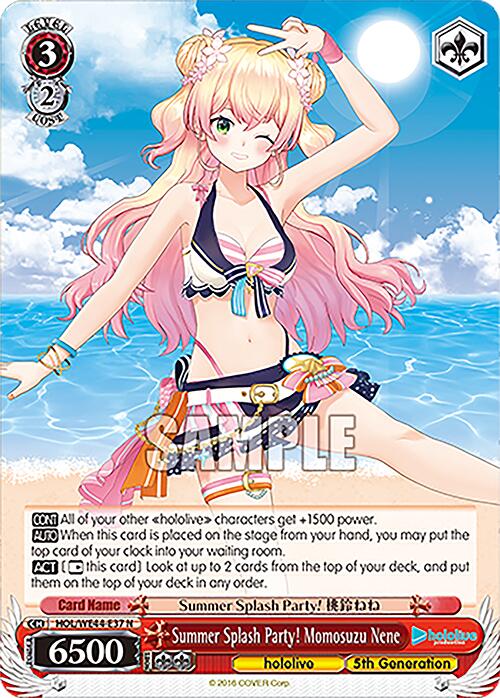 Summer Splash Party! Momosuzu Nene (HOL/WE44-E37 N) - hololive production Summer Collection Premium Booster