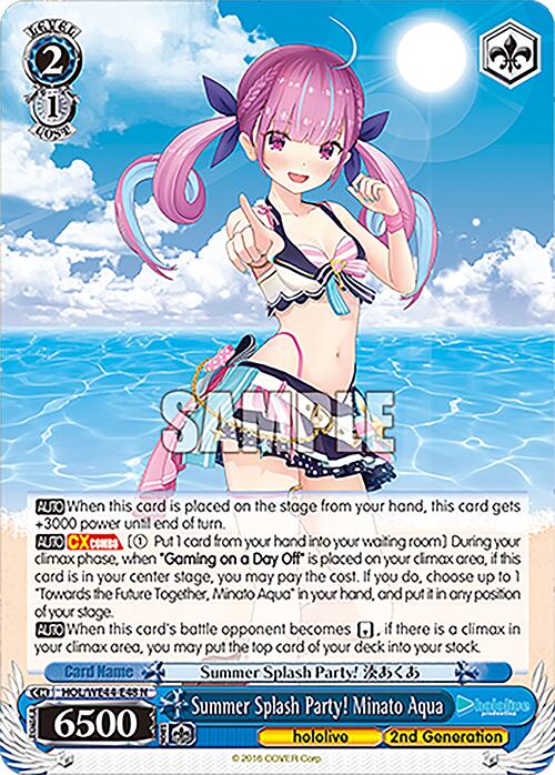 Summer Splash Party! Minato Aqua (HOL/WE44-E48 N) - hololive production Summer Collection Premium Booster