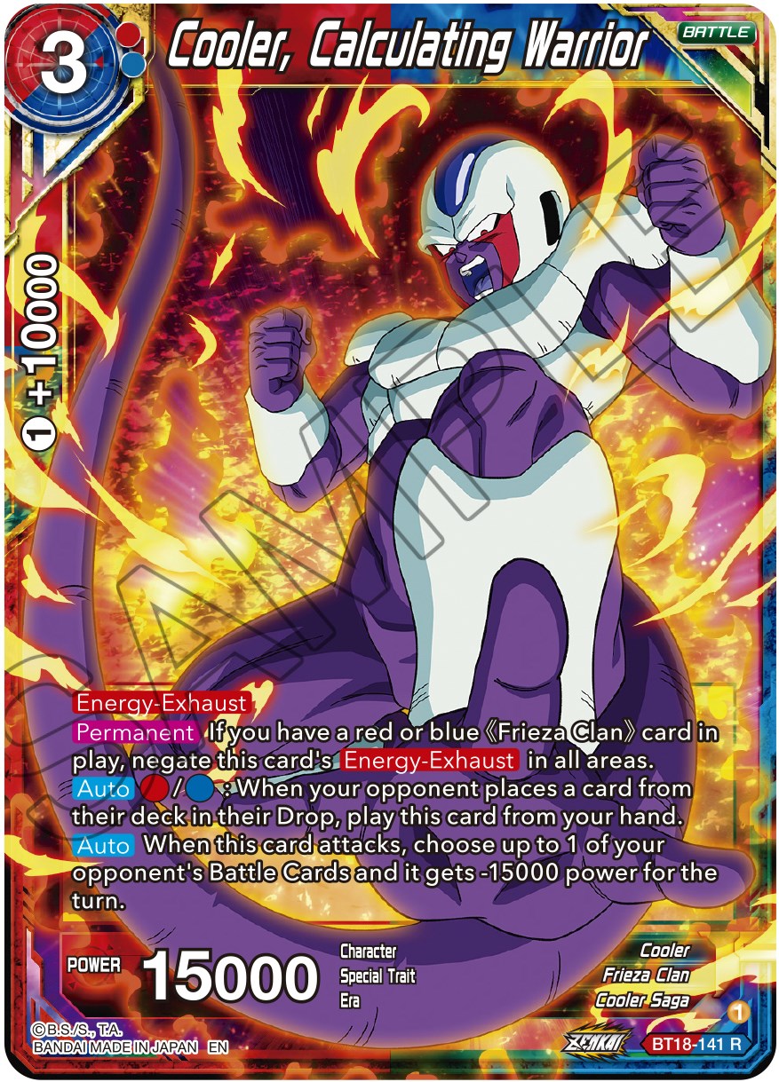 Cooler, Calculated Warrior (BT18-141) [Dawn of the Z-Legends] Parallel Foil