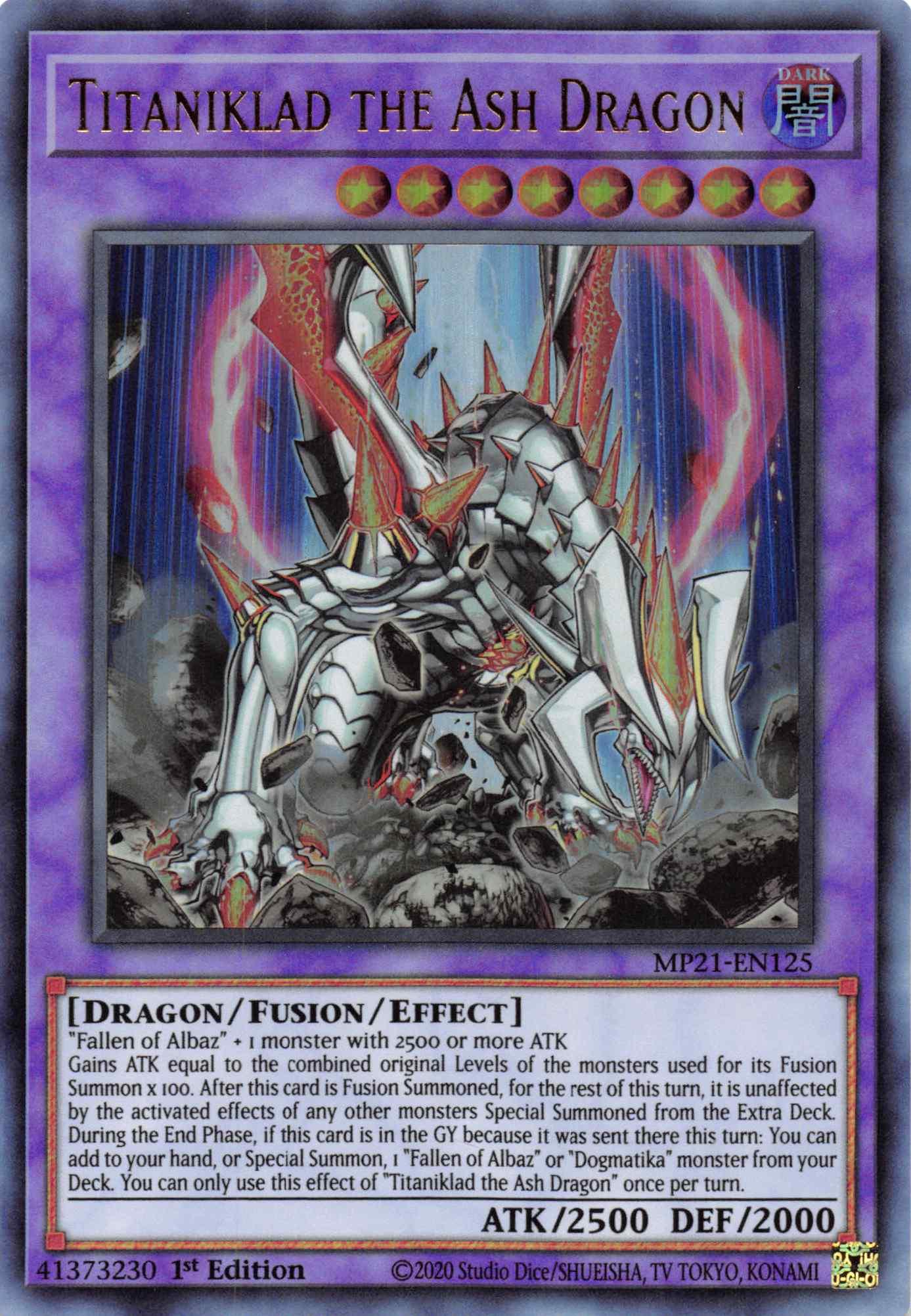 Titaniklad the Ash Dragon [MP21-EN125] Ultra Rare - Josh's Cards