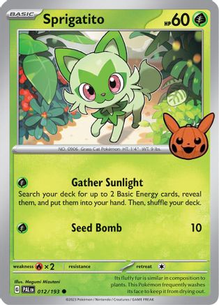 Sprigatito 012/193 - Trick or Trade BOOster Bundle 2024