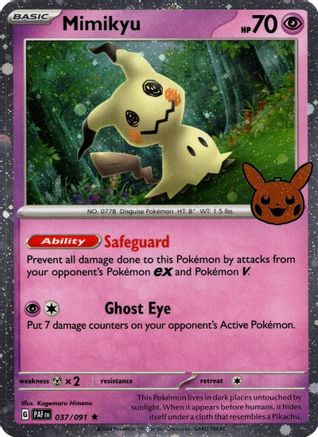 Mimikyu - 037/091 (Cosmos Holo) [37] (Trick or Trade BOOster Bundle 2024) Holofoil